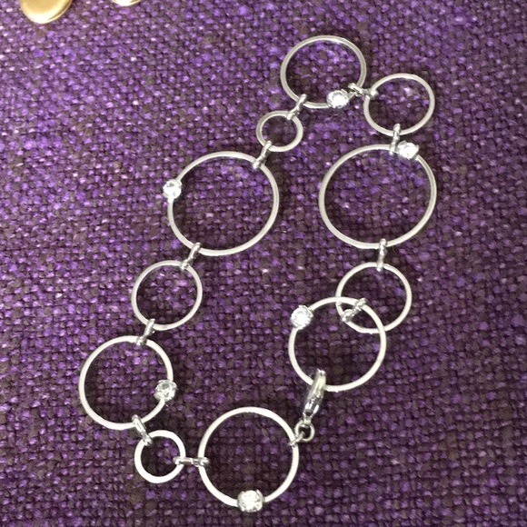 Jewelry - Silver Circles with Rhinestone Accents Bracelet
